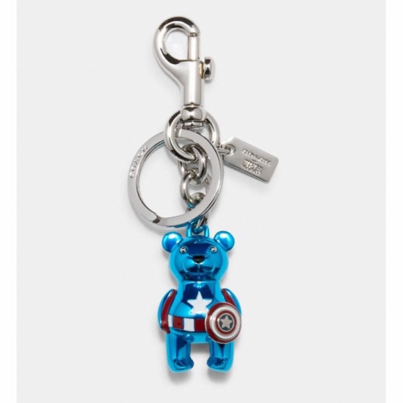 Coach Marvel Captain America Bear Bag Charm 💙🤍❤️
